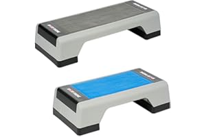 ‎SPORT-THIEME Sport-Thieme Aerobic-Stepper, Steppbrett | Rutschfestes, Höhenverstellbares Trainings Stepbench für zu Hause | Bis 100 kg belastbar | In Zwei Größen | Grau o. Blau | Markenqualität