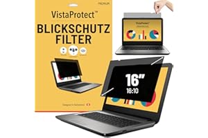 ‎VISTAPROTECT VistaProtect – Premium Blickschutzfilter & Anti-Blaulichtfilter, Privacy Filter Anti Blue Light Blickschutzfolie für Laptops & Notebooks (16″ Zoll - 16:10)