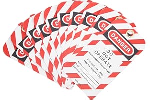 ‎SONEW Sonew 10 Stück Lockout Tags, Nicht Betrieb Tags, Gefahr Tagout Sicherheitsetikett für Vorder und Rückseite, PVC Sicherheitsetikett für Geräte