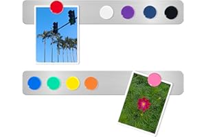 DUJEQM 2Pcs Tableau Magnetique Mural - Tableau Magnétique Frigo, Bande Magnetique Tableau Aimanté Autocollant avec 10 Aimants Colorés, Tableau d’Affichage pour Photos, Documents, Notes, Bureau, Maison
