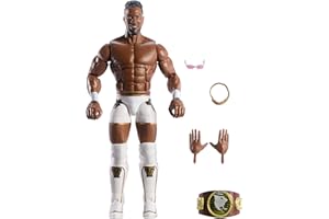Mattel WWE Elite Series113 Trick Williams Figura de acción y accesorios, figura coleccionable de 15,24cm con 25 puntos de articulación y manos intercambiables, JCH91