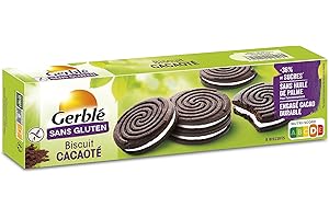 Gerblé Sans Gluten, Biscuit Cacaoté et Fourré au Goût Vanille, Sans Huile de Palme, 8 Biscuits, 125 g, 199518