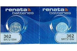 Renata Batteries Renata 362 SR721SW Batteries - 1.55V Silver Oxide 362 Watch Battery (2 Count)