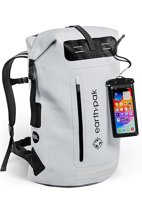 Mochila Moto Bolsa Seca Earth Pak 20L Impermeable Para Kayak