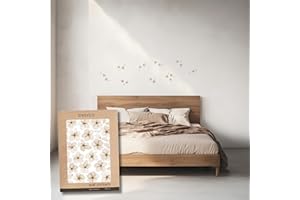 TRESXICS Pegatinas Pared Decorativas Flores del Cerezo Acuarela, 18 flores y 15 pétalos, Vinilo Adhesivo Original y Duradero, Efecto de Papel Pintado Pared, Fácil Aplicación y Removible (Marrón)