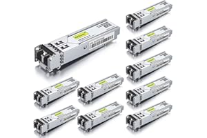 10Gtek [10 Pack] Gigabit Módulo SFP Multimodo, 1000Base-SX SFP LC Transceiver, Compatible para Cisco GLC-SX-MMD, Ubiquiti, Netgear, D-Link, TP-Link, Zyxel, Mikrotik, Open Switch, 10pcs