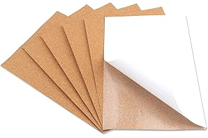SOTMZA 6 Tableau en Liège Autocollant, Liège A4 Rectangle Plaques en Liège de 1 mm D'épaisseur, Tuiles de Liège Avec Dos Adhésif Pour Décoration Murale, Décoration de Table, Photo et Travaux Manuels
