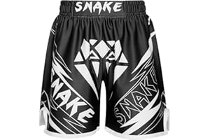 Xnihocha Kinder Jungen MMA Box Shorts Muay Thai Short Boxing Shorts Hexagon Camo Kurze Hose Boxen Fitness BJJ Kickboxing Sportshorts