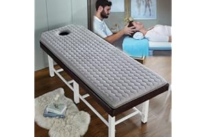 LXJDDLD Beauty Salon Bed Mattress with Face Breath Hole,Massage Table Lash Bed Mattress Topper Memory Foam,Trapezoidal Head Spa Bed Mattress Pad,without Bed,Grey,60x180cm 6cm
