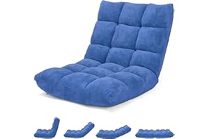 COSTWAY Canapé Paresseux Tatami Pliable Chaise de Plancher Coussin de Chaise de Lit Siège de Sol pour Maison, Bureau 105 x 57 x 15 cm (Bleu)