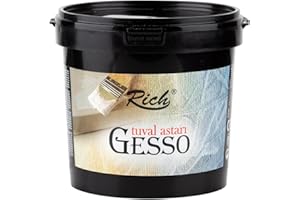 Rich Gesso Grundierung 1200 GR, Weiß, Acrylfarben und Ölfarben oder Grundierung für Malerei, Malfarbe, Leinwände, Wasserbasierter, Hochpigmentierter, Vielseitige Anwendung auf Holz, Stoff & Papier