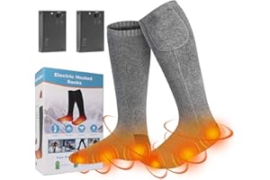 BOLIHOMES Heated Socks,Electric Heated Socks for Men Women,Winter Foot Warmers Thermal Socks for Sport Outdoor and Camping Hiking,Cycling, Motorcycling, Skating and Skiing