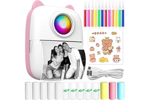 CYJJYZ Mini Impresora para Movil, Impresora Termica Fotográficas, Impresora Mini Portátil Inalámbrico Compatible con iOS y Android para Fotos Nota (Rosa)