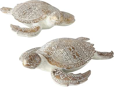 Home Collection 2er Set Sortiert Schildkrote Weiss Gold 13cm Aus Kunstharz Gartendekofigur Dekofigur Gartenfigur Tierfigur Gartendekoration
