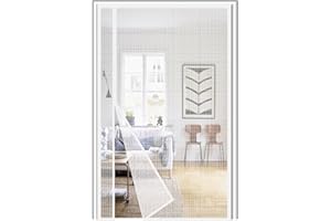 ORUMRUD Side Opening Magnetic Fly Screens for Doors 85x195 cm Fiberglass,Heavy Duty Bugs Door Screen,Reversible Left Right Anti Mosquito Mesh Fly Curtain with Powerful Magnets & Full Frame Magic Tape