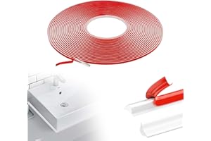 ZEVMI 10 M 9x12mm Flexible Zierleisten Selbstklebend: Weiße Wandleiste Fliesenkantenleiste Paneelleiste Abschlussleiste für Wandkanten Fliesenkanten Boden Fenster Wandbordüre Schrank