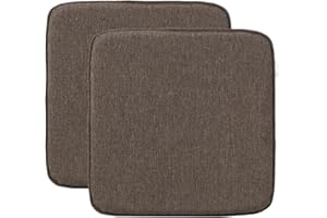 RACE LEAF Set of 2 40.5 x 40.5 cm Memory Foam Slow Rebound Seat Cushion Indoor Household Seat Cushion Waterproof Surface and Non-Slip Underside Black (Brown)