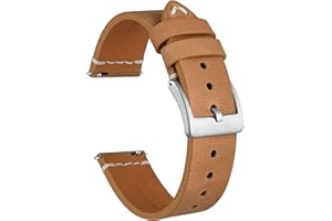 Ayadoo Correas de reloj, Cuero italiano, Bandas de repuesto de liberación rápida para hombres y mujeres, con hebilla de acero inoxidable, Ancho de banda 18 mm 20 mm 22 mm