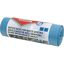 Sacchi Per Spazzatura 120L - 10 Pezzi, Blu, LDPE, Per Carta Riciclata
