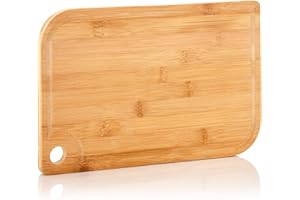 bambuswald© planche à découper écologique en bambou de S à XL avec rigole Bambuswald - planche de cuisine professionnelle et 100% écologique pour viande, légumes et fromage | Medium