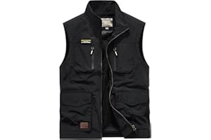 MeiLayM Herren Outdoor Weste mit Vielen Taschen Ärmellose Anglerweste Leicht Atmungsaktiv Ärmellose Jacke Jagd Fotografie Camping Sommer Multifunktionsweste Nylon Angeln Weste