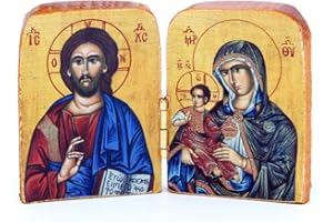 ST JOSEPH'S CATHOLIC GIFTSHOP ON AMAZON Mini Wood Dyptych Icon of Our Lady and Christ