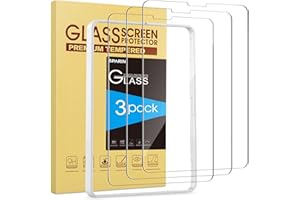 SPARIN 3 PACK for iPad Pro 11 Inch 2022/2021 (All Models) / iPad Air 5th Generation 2022 Screen Protector, for iPad Air 4 2020 Tempered Glass Film with Installation Frame