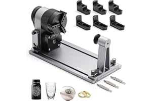 Genmitsu MD18 Drehwalze, Gravierzubehör 3-in-1-Kit für Genmitsu L8, Genmitsu Z6 Graviermaschinen, Mehrbackenfutter für Glas, zylindrische Objekte, Ring