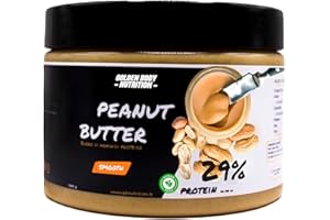 Golden Body Nutrition - Burro di arachidi, Peanut Butter 100%. Basso Contenuto di Zuccheri - 500 g Peanut Butter Naturale e Vegano - Crema di Arachidi Spalmabile Senza Olio di Palma (500 g, Smooth)