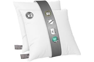 FH FAM' HOME HOME COSINESS FAM Home Relleno Cojin 60x70 2 Unidades - Relleno Almohada 60x70 de Microfibra Suave - Relleno De Cojín para Soporte Óptimo para El Cuello y La Cabeza, Se Puede Lavar Y Secar a Máquina