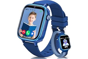 JoJoego Smartwatch Kinder mit GPS und Telefon, 4G Kinderuhr mit Videoanruf, Anruf, SOS, Schulmodus, Sprachchat, Wecker, SIM, IP68 Wasserdicht Schrittzähler, Geschenk für Mädchen/Junge, Blau
