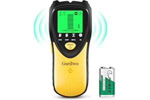 Gseilwo Stud Finder Wall Scanner, 5 in 1 Electronic Stud Detector with LCD Display and Audio Alarm, Stud Sensor Beam Finders for The Center and Edge of Wood AC Wire Metal Studs Joist Pipe