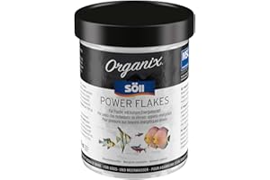 Söll Organix Power Flakes - Hauptfutterflocken für Zierfische, Fischfutter proteinreich mit Vitaminen für Aquarienfische mit viel Energie, 270 ml