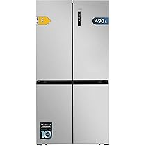 Cecotec Side-by-Side Kühl-Gefrierkombination 601L No Frost - 4 Türen Black Glass | Inverter Motor 90cm