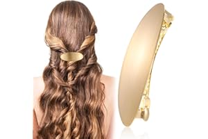 Giantree 3 Zoll Ovale Haarspange, Französisch Vintage Metall Große Haarspange Für Frauen, Rutschfeste Einfache Gold Französisch Hochzeit Prom Formal Haarschmuck Für Frauen Mädchen Haare(Gold)