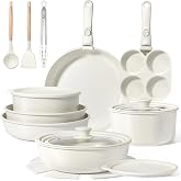 GiPP 21-Piece Pots and Pans Set, Non-Stick and Removable Handle | Toxic-free Kitchen Battery, Induction Pots for All Types of