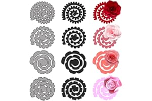 PFLYPF Set di 4 fustelle, fustelle a forma di fiore, fustelle a petalo, set di fustelle 3D, fustelle a forma di foglia di fiore per scrapbooking, album fotografici, cartoncino, decorazioni in rilievo