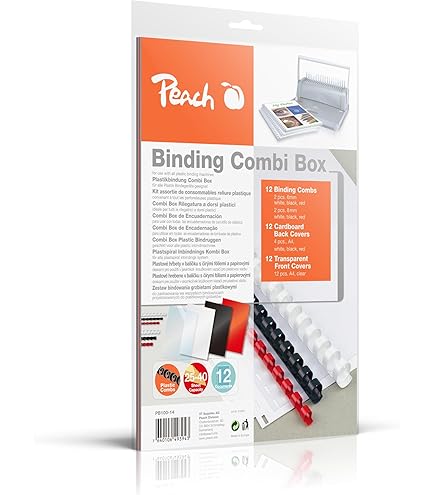 Peach thermobinder dekblad, wit, voor 40 vel (A4, 80 gsm), 100-pack Peach thermobinder dekblad, wit, voor 40 vel (A4, 80 gsm), 100-pack