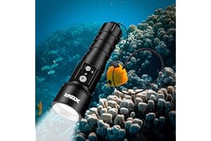 XTAR Rechargeable Diving D26 Cool LED 1100Lumens Unique Side Switch Power Indication Scuba Dive LED Flashlight 100m Underwater Waterproof Photography Handheld Torch（Not Included Battery