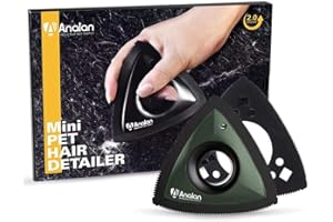 ANALAN Brosse Anti Poils Animaux, Mini Epilateur de Poils d'animaux pour Chiens et Chats, Brosse pour Voitures, Tapis, Peluches, Canapé et Meubles(Vert, avec 1 Lame supplémentaire)