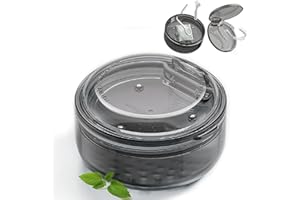 CWAWF Retainer Case, Retainer Cleaner Case, Unique Denture Bath with Drain Tray, Suitable for Dentures, Denture Bridges, Partial Dentures, Traditional Braces, Etc. (Black, 2 in 1 Retainer Case)