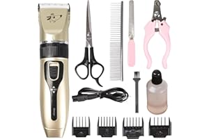 True Face Dog Grooming Kit Pet Clippers for Dogs Low Noise Clipper Rechargeable Cordless Pet Clipper Dogs Hair Trimmer Electric Shaver for Dogs Cats