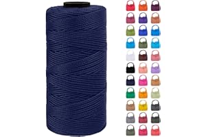 LEREATI Macrame Cuerda 1.5mm x 200m, Hilo Macrame 1.5mm 3 Capas Cordel, Cordón para Macramé Manualidades, DIY Bolsa, Colgante, Decoracion Paredes (Azul Oscuro)
