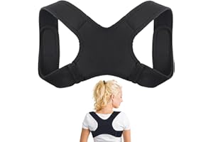 SANGCCA Correttore Posturale Uomo Donna, Invisibile Correttore Posturale Spalle Schiena, Tutore Spalle Schiena Dritta, Supporto Regolabile per Raddrizzatore Posteriore per Collo - Nero