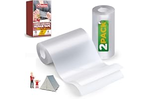 XFasten Fabric and Vinyl Repair Tape, Clear, 3-Inches by 20-Inches (2-Set), Waterproof Vinyl Repair Hole Patch Kit for Tent, Exercise Ball, Kayak, Inflatable Bed, Pool Float, and Airbed Mattress