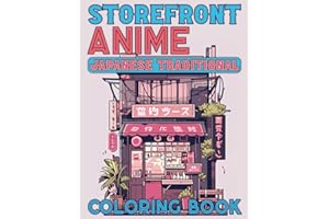 Anime Storefront Coloring Book for Kids and Adults: Japanese Traditional Store House | Large Print Design in Coloring Pages with Japan Manga Style Arts