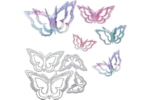 Mezrkuwr 4 fustelle 3D in metallo a forma di farfalla, fiori primaverili, stencil fai da te, goffratura decorativa, scrapbooking, creazione di biglietti
