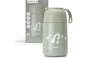 Nuvita 4475 | Thermos Alimenti Caldi e Freddi | Contenitore Termico Pappa Neonati Cibo | Portavivande Bambini | 620ml | Sage Green