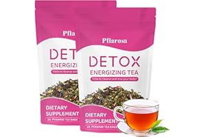 PFLAROSA Detox Tee zum Abnehmen – 56 Tage Detox Tea for Weight Loss, Natürliche Kräutermischung für sanfte Entgiftung & Gewichtsreduktion – Unterstützt Verdauung & Stoffwechsel