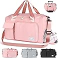 Sport Gym Bag for Women Men, CS COSDDI Duffle Bag with Shoes Compartment, Weekend Travel Bag Overnight Bag with Trolley Sleeve, Waterproof Lightweight Holdall Bags Dry & Wet Seperated Luggage Bags